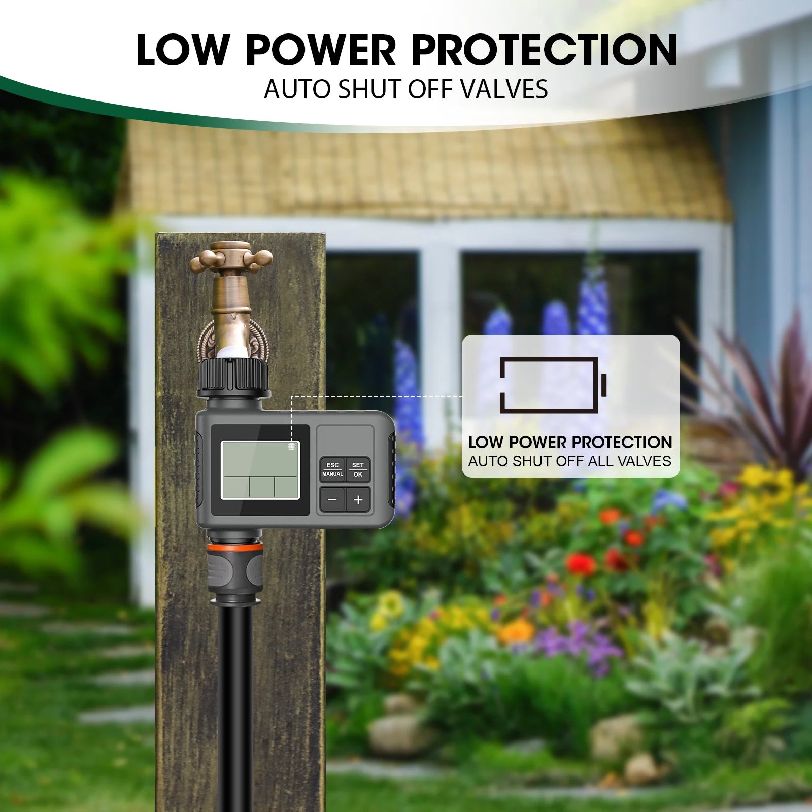 Insoma temporizador automático de água, sistema inteligente de irrigação, temporizador de aspersão, equipamento programador de jardim, display lcd ipx7