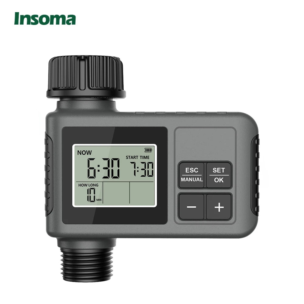Insoma temporizador automático de água, sistema inteligente de irrigação, temporizador de aspersão, equipamento programador de jardim, display lcd ipx7